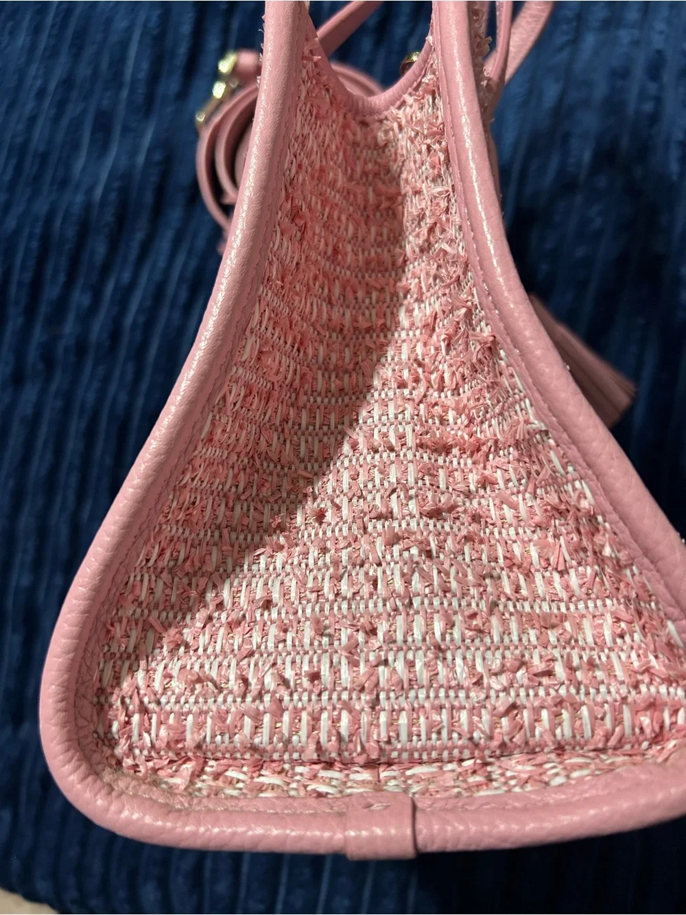 Kate Spade Pink Textured Shoulder Bag with Tassel